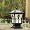 Solar Powered LED Post Light Stylish Black Outdoor Pillar Lamp for Garden Lawn
